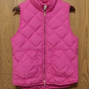 J. Crew Medium Hot Pink Down Quilted Puffer Vest